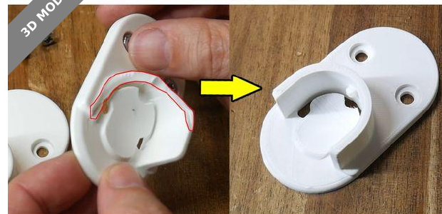 Broken and replacement IKEA PLATSA HJÄLPA wardrobe rail brackets