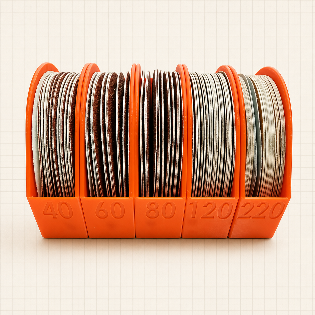 Quick-grab 150mm sanding disc organiser set
